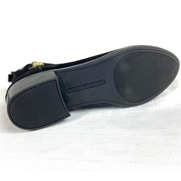 Tommy Hilfiger Women’s Bootie Black Size 10M Suede Boots Chelsea Gold Hardware - Picture 6 of 16